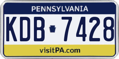 PA license plate KDB7428