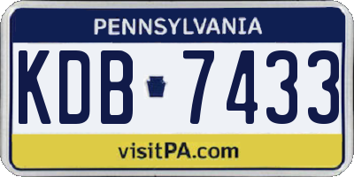 PA license plate KDB7433