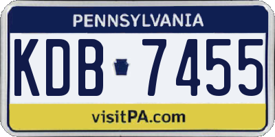 PA license plate KDB7455