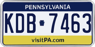 PA license plate KDB7463