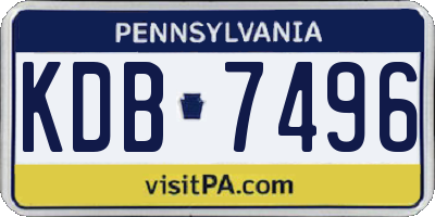 PA license plate KDB7496
