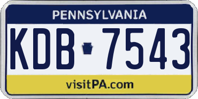 PA license plate KDB7543