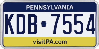 PA license plate KDB7554