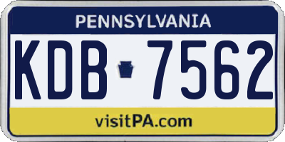 PA license plate KDB7562