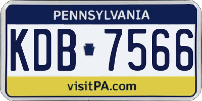 PA license plate KDB7566