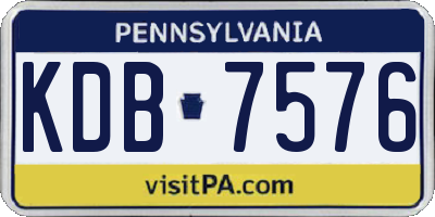 PA license plate KDB7576