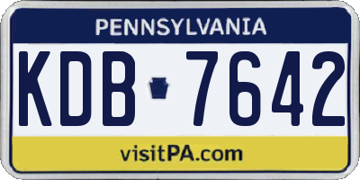 PA license plate KDB7642