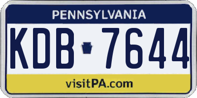PA license plate KDB7644