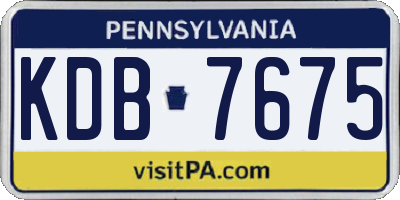 PA license plate KDB7675