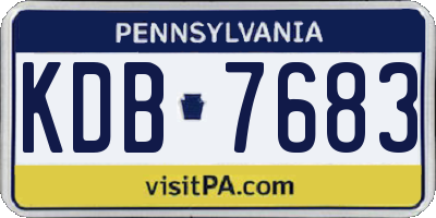 PA license plate KDB7683