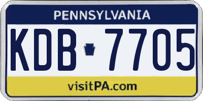 PA license plate KDB7705