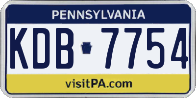 PA license plate KDB7754