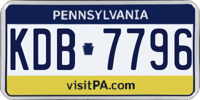 PA license plate KDB7796