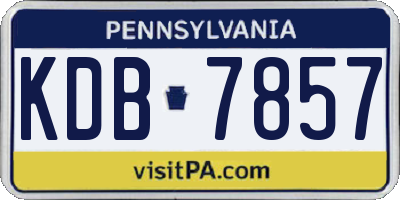 PA license plate KDB7857