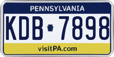 PA license plate KDB7898