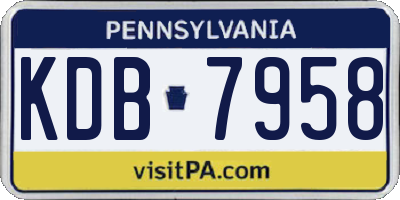 PA license plate KDB7958