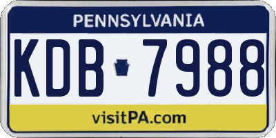 PA license plate KDB7988