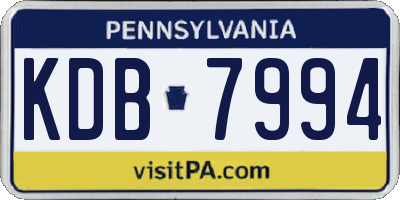 PA license plate KDB7994