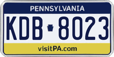 PA license plate KDB8023