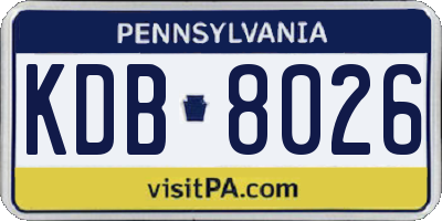 PA license plate KDB8026