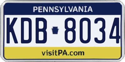 PA license plate KDB8034