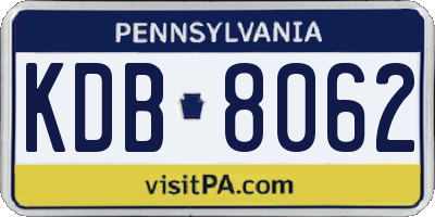 PA license plate KDB8062