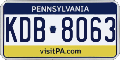 PA license plate KDB8063