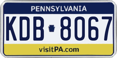 PA license plate KDB8067