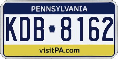 PA license plate KDB8162