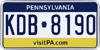 PA license plate KDB8190