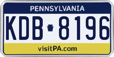 PA license plate KDB8196