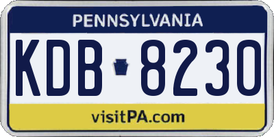 PA license plate KDB8230