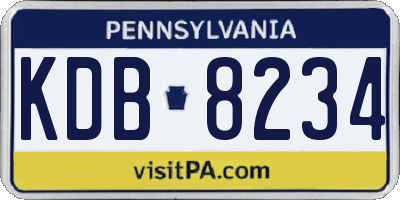PA license plate KDB8234