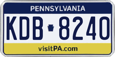 PA license plate KDB8240