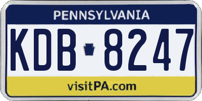 PA license plate KDB8247