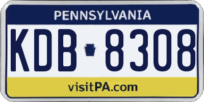 PA license plate KDB8308