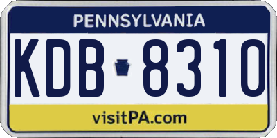 PA license plate KDB8310