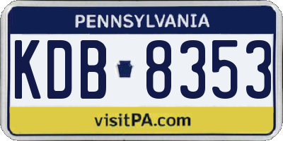 PA license plate KDB8353
