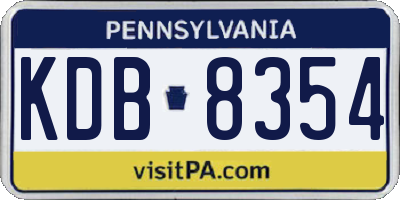 PA license plate KDB8354
