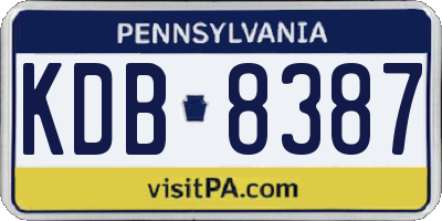 PA license plate KDB8387