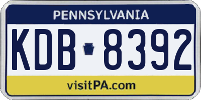 PA license plate KDB8392
