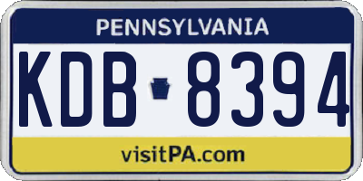 PA license plate KDB8394