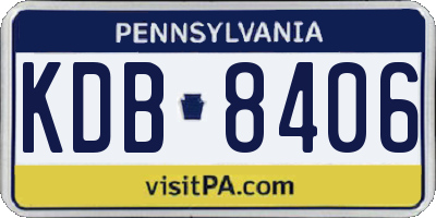 PA license plate KDB8406