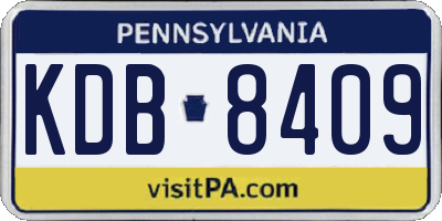 PA license plate KDB8409