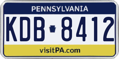 PA license plate KDB8412