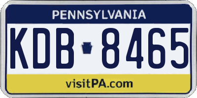 PA license plate KDB8465
