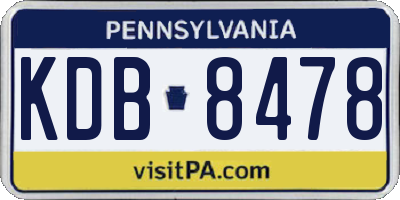 PA license plate KDB8478