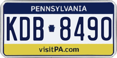 PA license plate KDB8490
