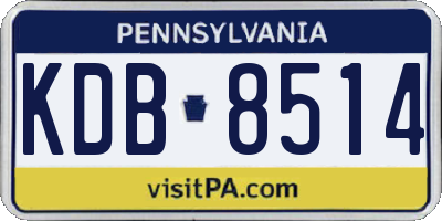 PA license plate KDB8514