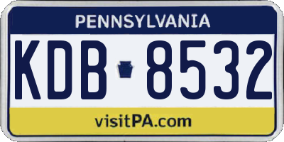 PA license plate KDB8532